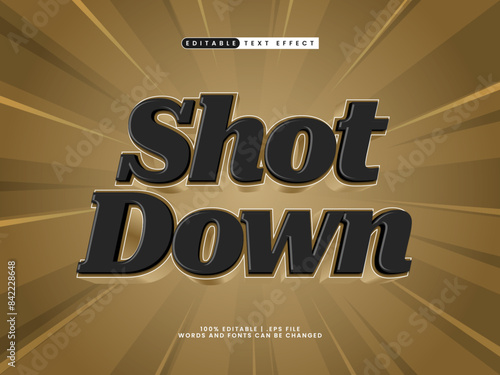 shot down editable text effect in game hero text style