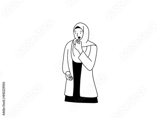 Young woman eat dates when break fasting