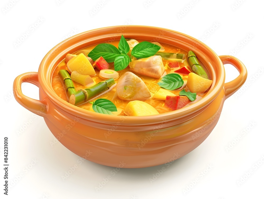 Vibrant Thai Curry Stew with Chicken,Potatoes,and Bamboo Shoots Vibrant Thai Curry Stew with Chicken,Potatoes,and Bamboo Shoots