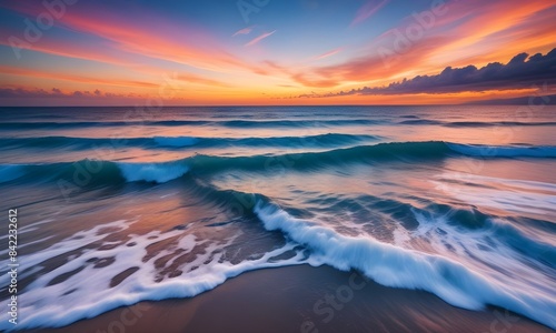 Beautiful sea  aesthetic  vibrant  sky  wave. 