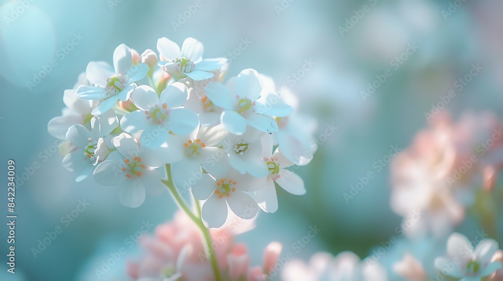 Detailed shot of a candytuft, with focus on the delicate petals and soft hues Detailed shot of a candytuft, with focus on the delicate petals and soft hues