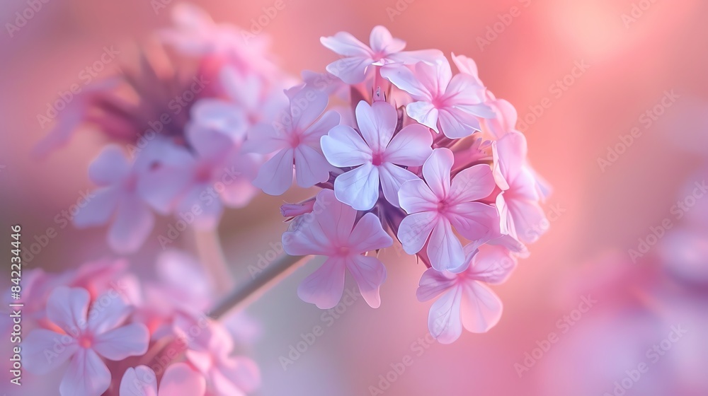 Detailed shot of a verbena, with focus on the delicate petals and soft hues Detailed shot of a verbena, with focus on the delicate petals and soft hues