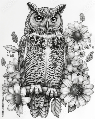 Adult coloring page - owls
