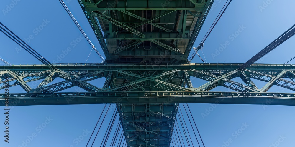 structure of a bridge viewed from below, showcasing its engineering marvel and architectural beauty structure of a bridge viewed from below, showcasing its engineering marvel and architectural beauty