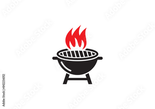 hot fire barbecue logo symbol vector design
