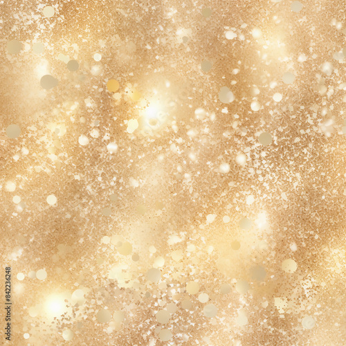 A seamless pattern with glitter gold foil. The design incorporates light brown and white for an elegant background