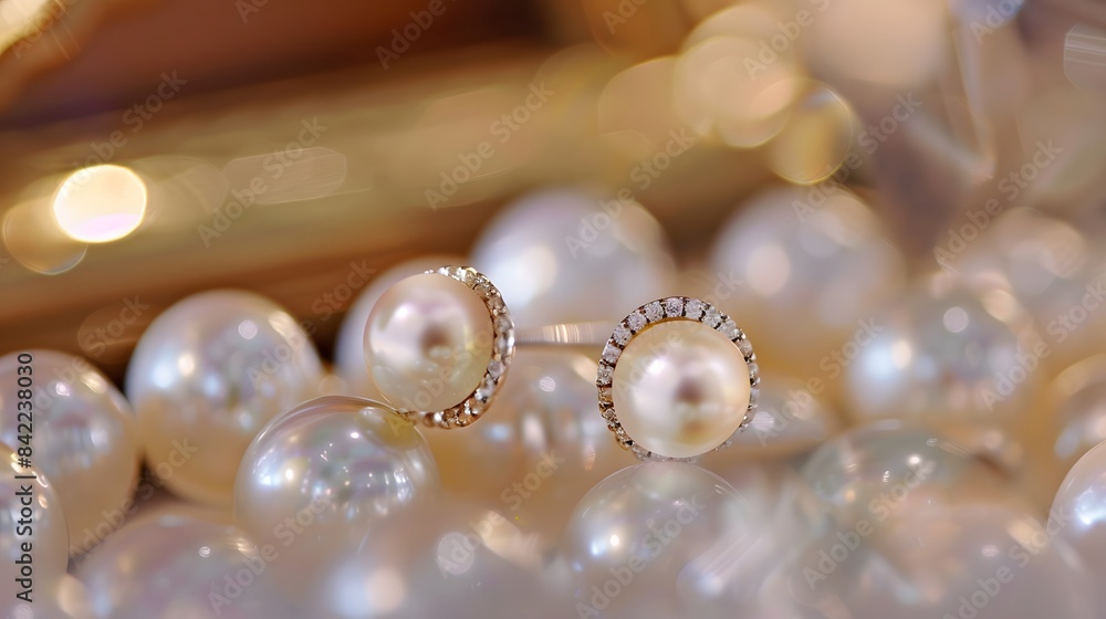 elegant pearl earrings in the jewelry store, featuring pure pearls that emit a soft glow and provide a classic and graceful touch elegant pearl earrings in the jewelry store, featuring pure pearls that emit a soft glow and provide a classic and graceful touch