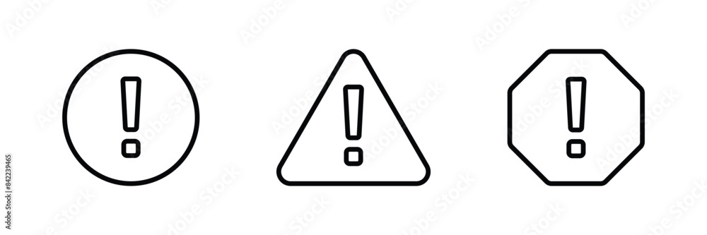 Warning icon set vector. Caution warning sign Warning icon set vector. Caution warning sign