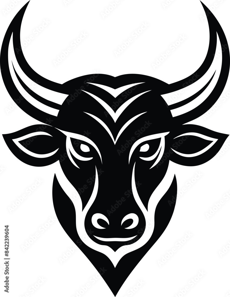 bull head isolated on white background