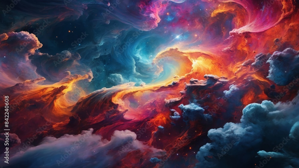 Fototapeta premium 宇宙空間アブストラクト,Generative AI AI画像