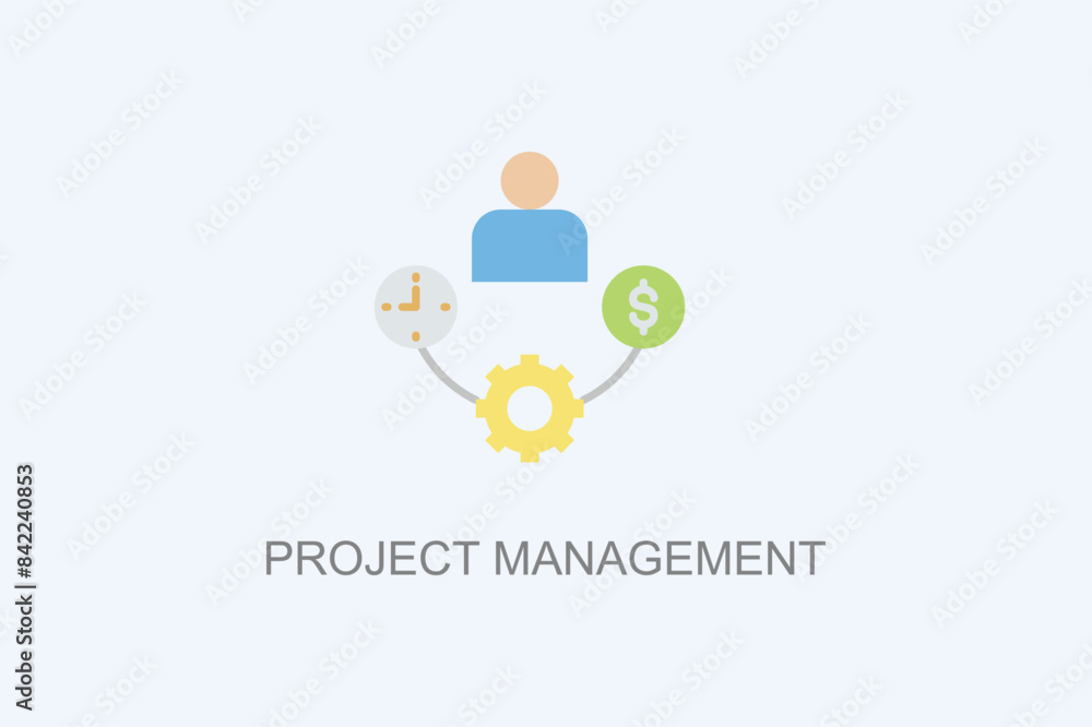Project Management Vector Icon Or Logo Illustration Project Management Vector Icon Or Logo Illustration