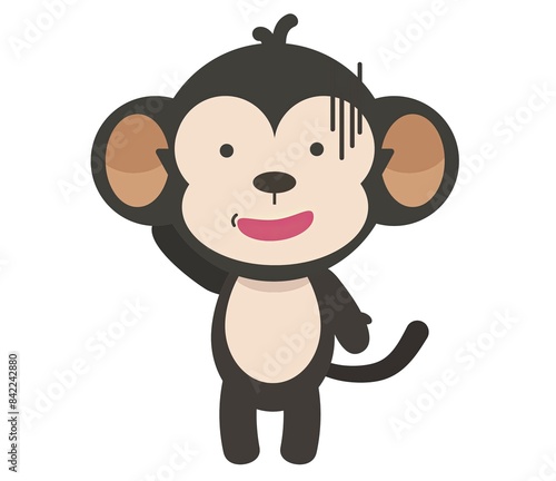 Fotografia Cute cartoon monkey character with a playful expression
