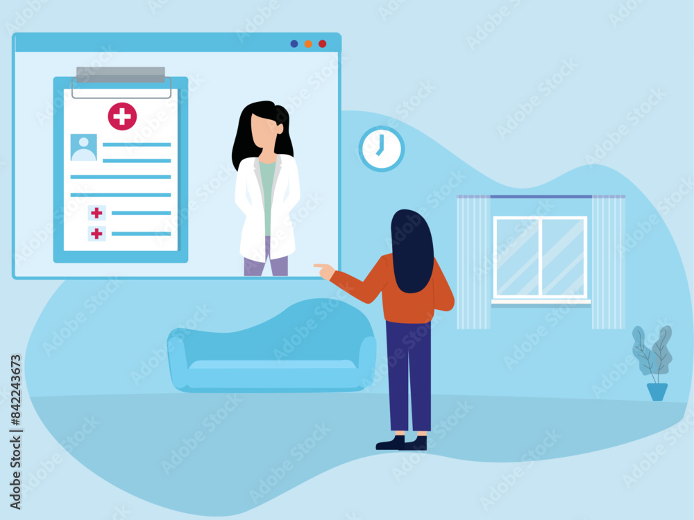 Online medical services. Medical vector illustration Online medical services. Medical vector illustration