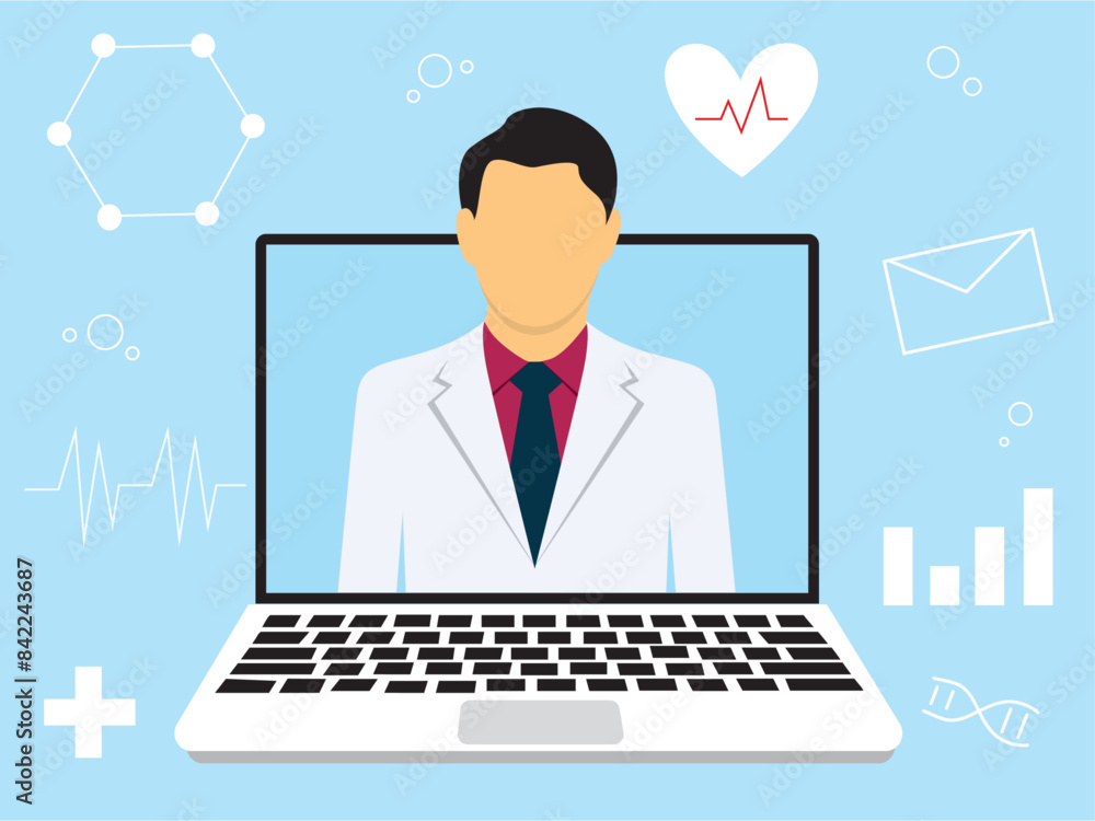 Online medical services. Medical vector illustration