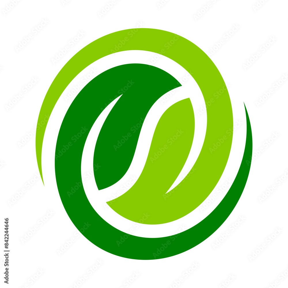 Circle Leaf Vector Logo Design Template Circle Leaf Vector Logo Design Template