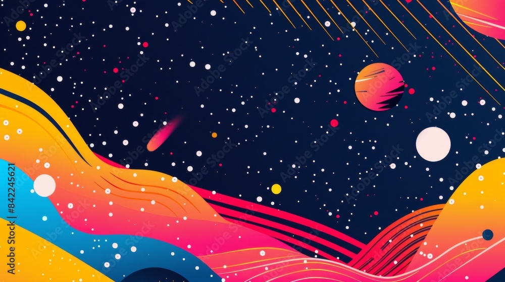 Fototapeta premium Abstract background with colorful geometric shapes and lines
