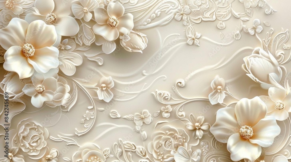 Peach Flowers on Metal Background Peach Flowers on Metal Background