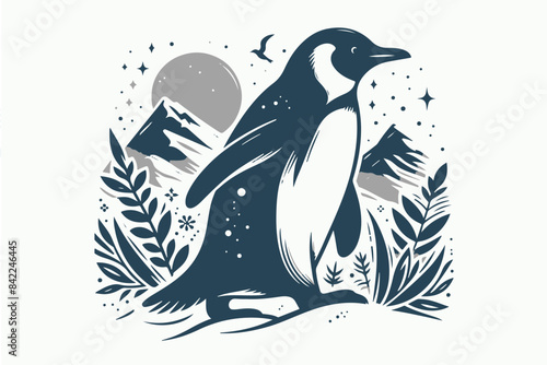 two penguins on the ice