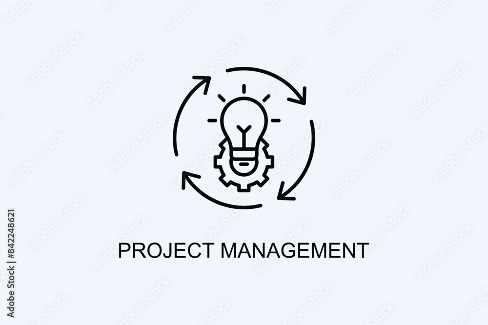 Obraz premium Project Management Vector Icon Or Logo Illustration