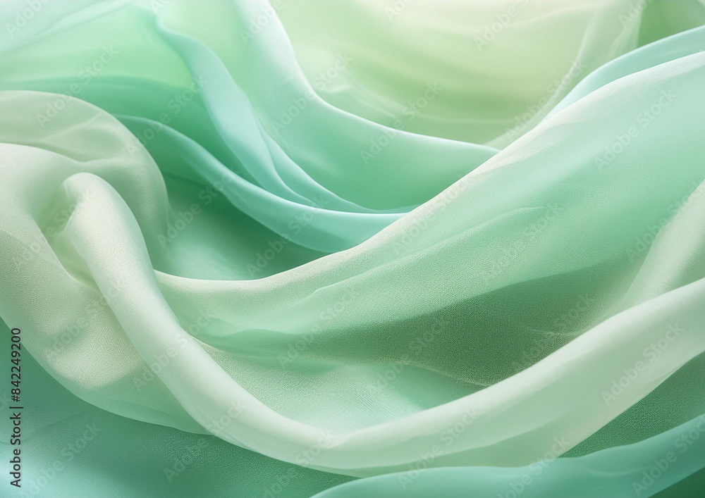 Fototapeta premium 緑色のオーガンジーのイメージ背景