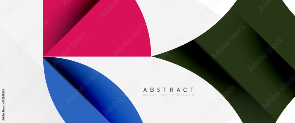 Minimal geometric elements on white. Petals, round triangles, star Minimal geometric elements on white. Petals, round triangles, star