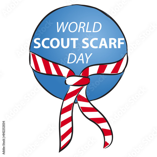 World Scout Scarf Day Sign Vector