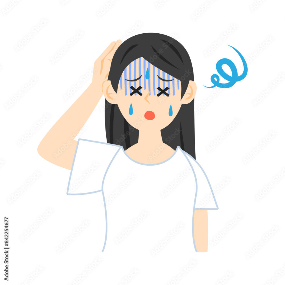 気を失いそうな女性。フラットなベクターイラスト。
Seeming to faint woman. Flat vector illustration. 気を失いそうな女性。フラットなベクターイラスト。
Seeming to faint woman. Flat vector illustration.