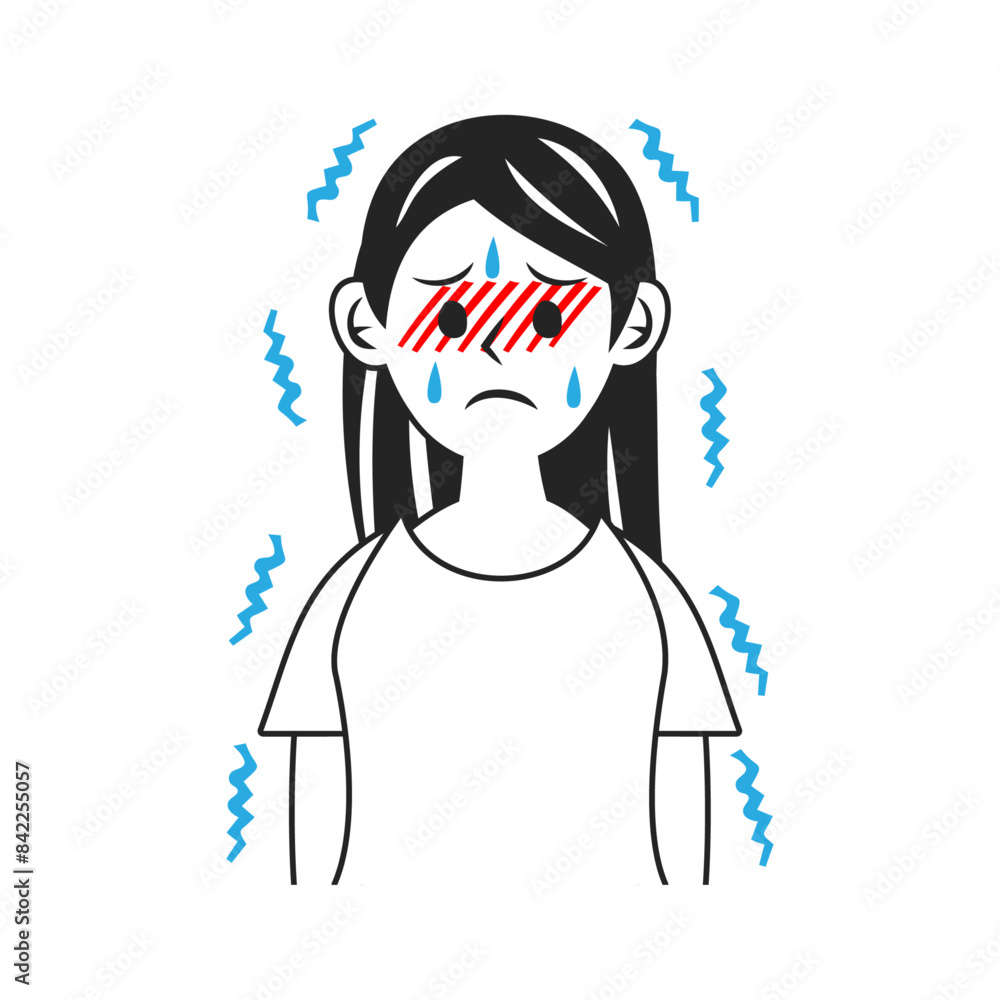 発熱して震える女性。シンプルなベクターイラスト。
Shivering with fever woman. Simple vector illustration. 発熱して震える女性。シンプルなベクターイラスト。
Shivering with fever woman. Simple vector illustration.