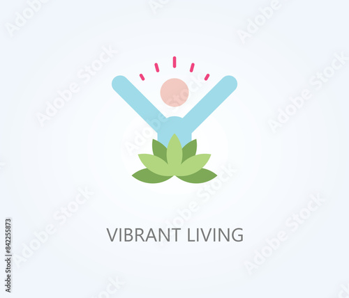 Vibrant Living Vector, Icon Or Logo Sign Symbol Illustration 