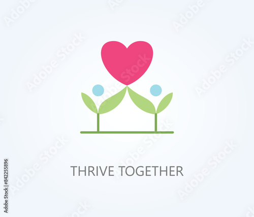  Thrive Together Vector, Icon Or Logo Sign Symbol Illustration 