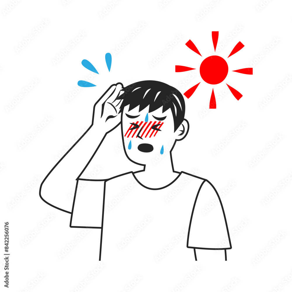 屋外で暑くて汗をかく男性。シンプルなベクターイラスト。
Sweating outdoors man. Simple vector illustration. 屋外で暑くて汗をかく男性。シンプルなベクターイラスト。
Sweating outdoors man. Simple vector illustration.