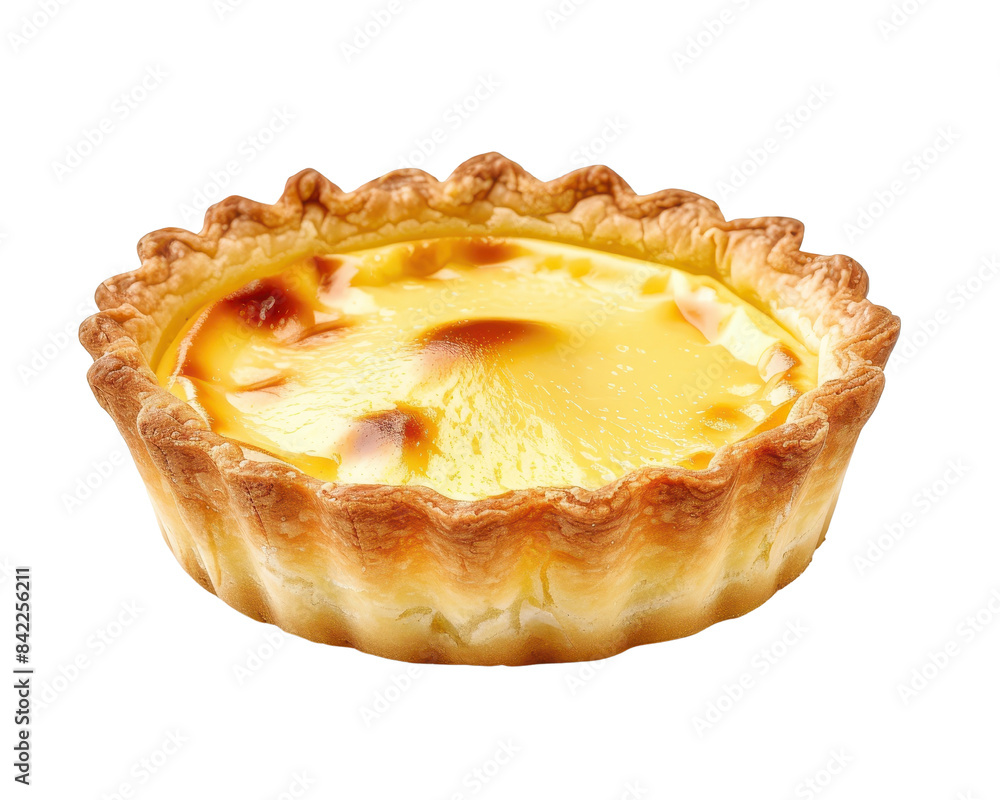 A delicious baked egg tart pastry with a golden crust and creamy custard filling, perfect for dessert or snack. A delicious baked egg tart pastry with a golden crust and creamy custard filling, perfect for dessert or snack.