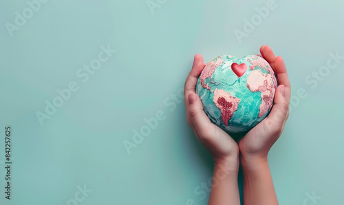 earth in hand background design