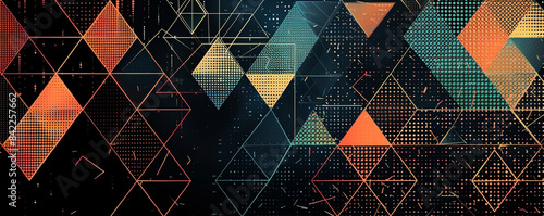 Intricate halftone triangle pattern.