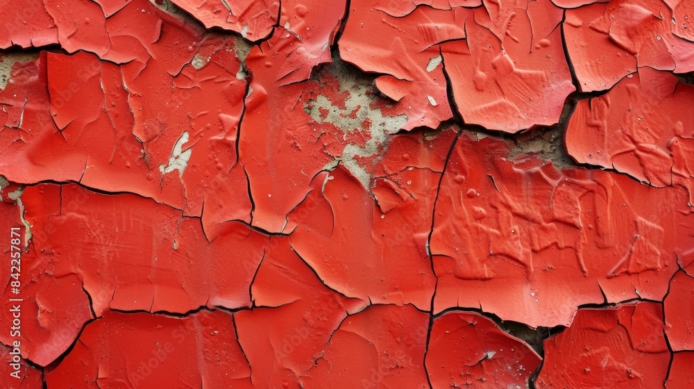 Red background with cracks, flat lay, top view, Red background with cracks, flat lay, top view,