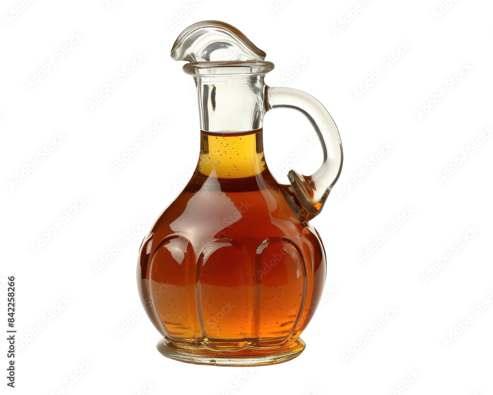 Elegant glass jug filled with amber liquid, perfect for kitchen decor or restaurant use, showcasing intricate design and functionality. Elegant glass jug filled with amber liquid, perfect for kitchen decor or restaurant use, showcasing intricate design and functionality.