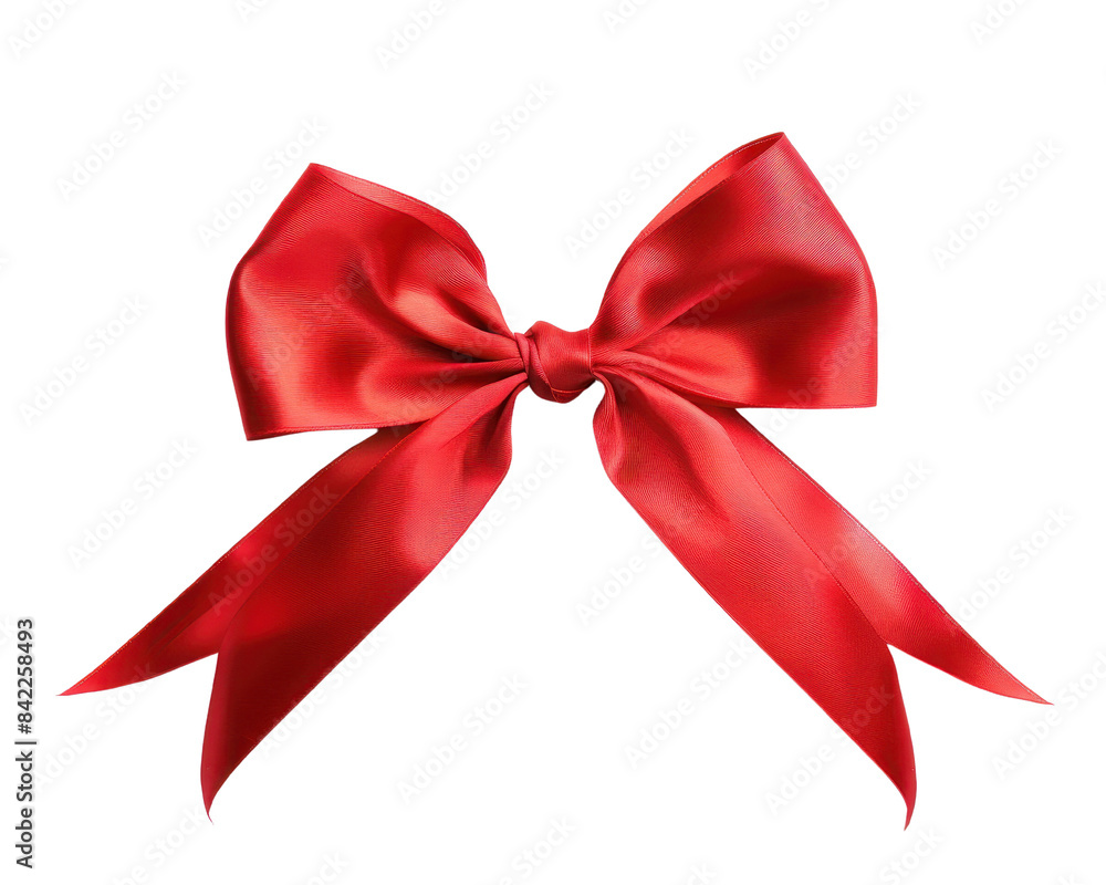 Red satin ribbon bow on a white background. Perfect for gift wrapping, decoration, and festive occasions. High-resolution image for creative projects. Red satin ribbon bow on a white background. Perfect for gift wrapping, decoration, and festive occasions. High-resolution image for creative projects.