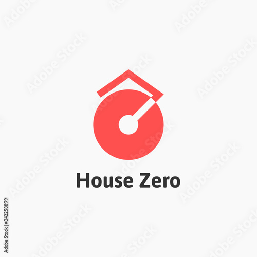 The logo combines the numbers zero and house. Suitable for home and architectural businesses.