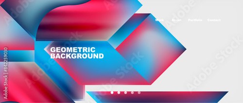 Colorful gradients with abstract geometric shapes. Vector Illustration For Wallpaper, Banner, Background, Card, Book Illustration, landing page