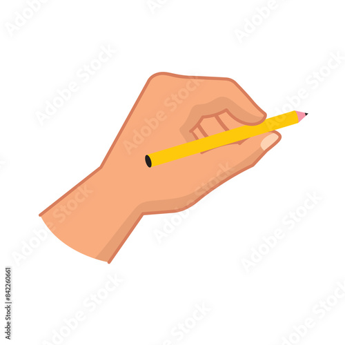 left handed holding pencil writing