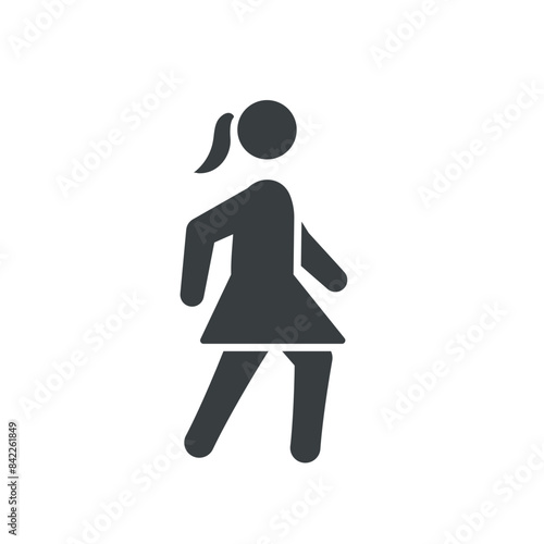 girl walking pictogram