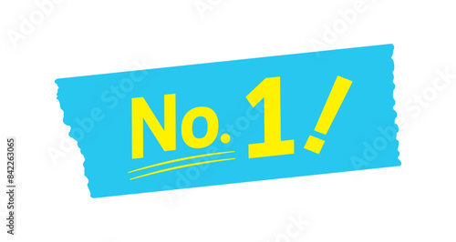 水色のテープに黄色いNo.1!の文字 - ランキング1位･一番人気･人気の品のセールスプロモーション素材