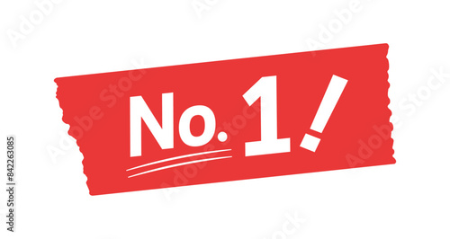 赤いテープに白いNo.1!の文字 - ランキング1位･一番人気･人気の品のセールスプロモーション素材
 photo