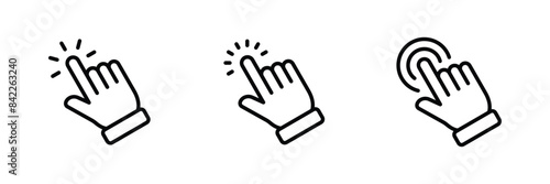 hand clicks icon set. pointer icon vectors	
