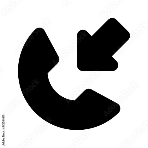 telephone Incoming Call ui black solid icon