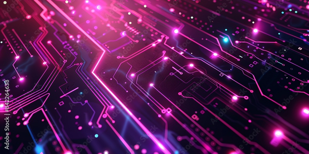 Digital graphic design with abstract circuitry on a technology-themed background. Digital graphic design with abstract circuitry on a technology-themed background.