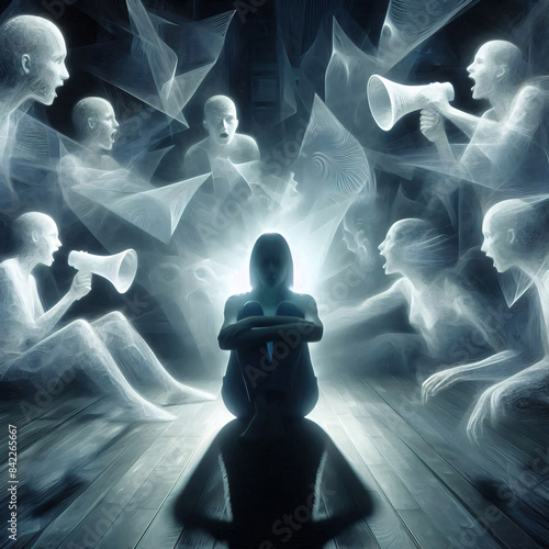 Psychotic states of mind schizophrenia delusions hallucinations hearing voices unreal objects and people social isolation