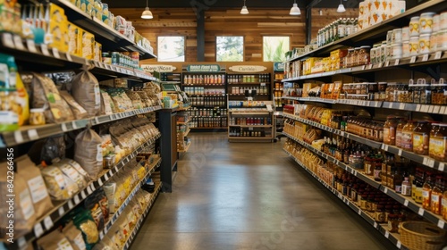 Wallpaper Mural Well-Organized Store Displaying Rows of Neat Products in Wide Shot Torontodigital.ca