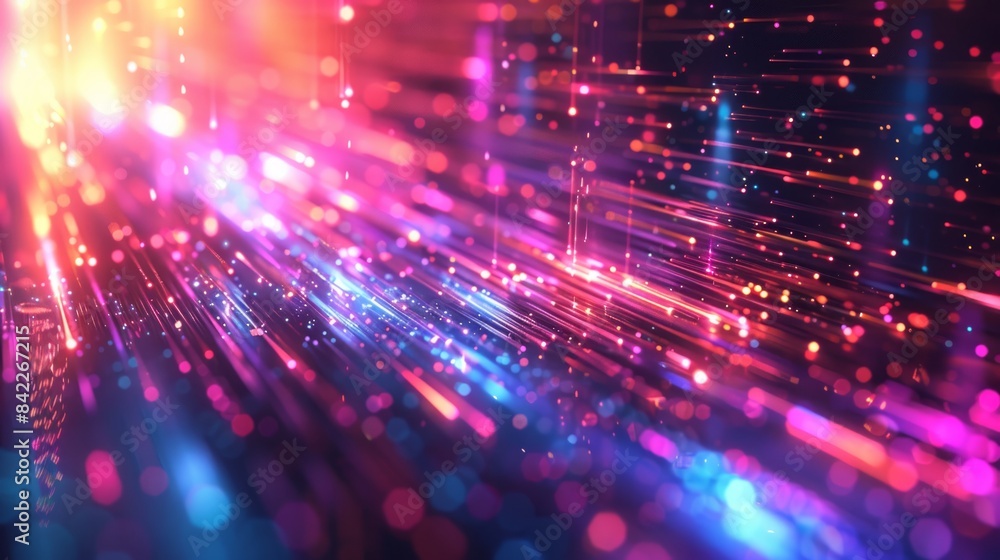 Vibrant neon light streaks in motion background Vibrant neon light streaks in motion background