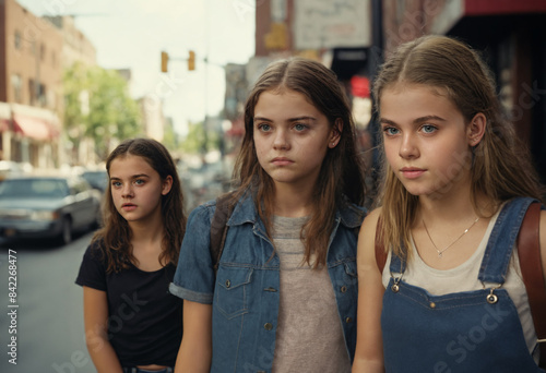 Teenage girls hanging out i...